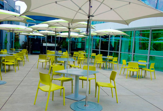 Terraza interior acristalada