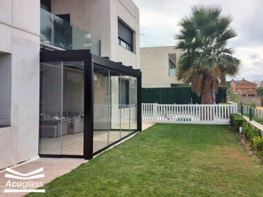 Cerramiento de terraza porche techo fijo en Zaragoza